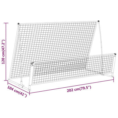 vidaXL But de football de rebondissement 2 en 1 202x104x120 cm Acier