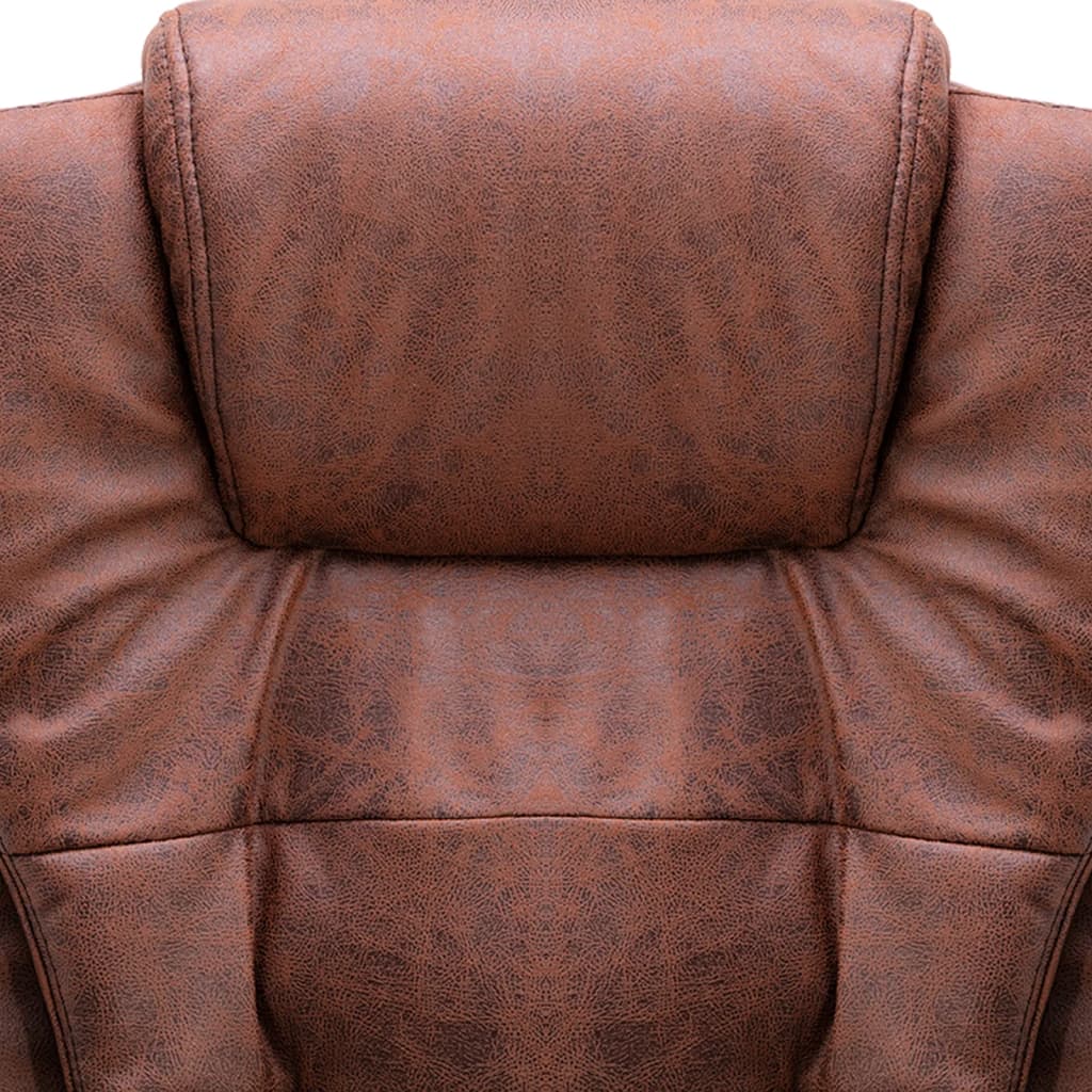 vidaXL Chaise de bureau de massage marron clair similicuir daim