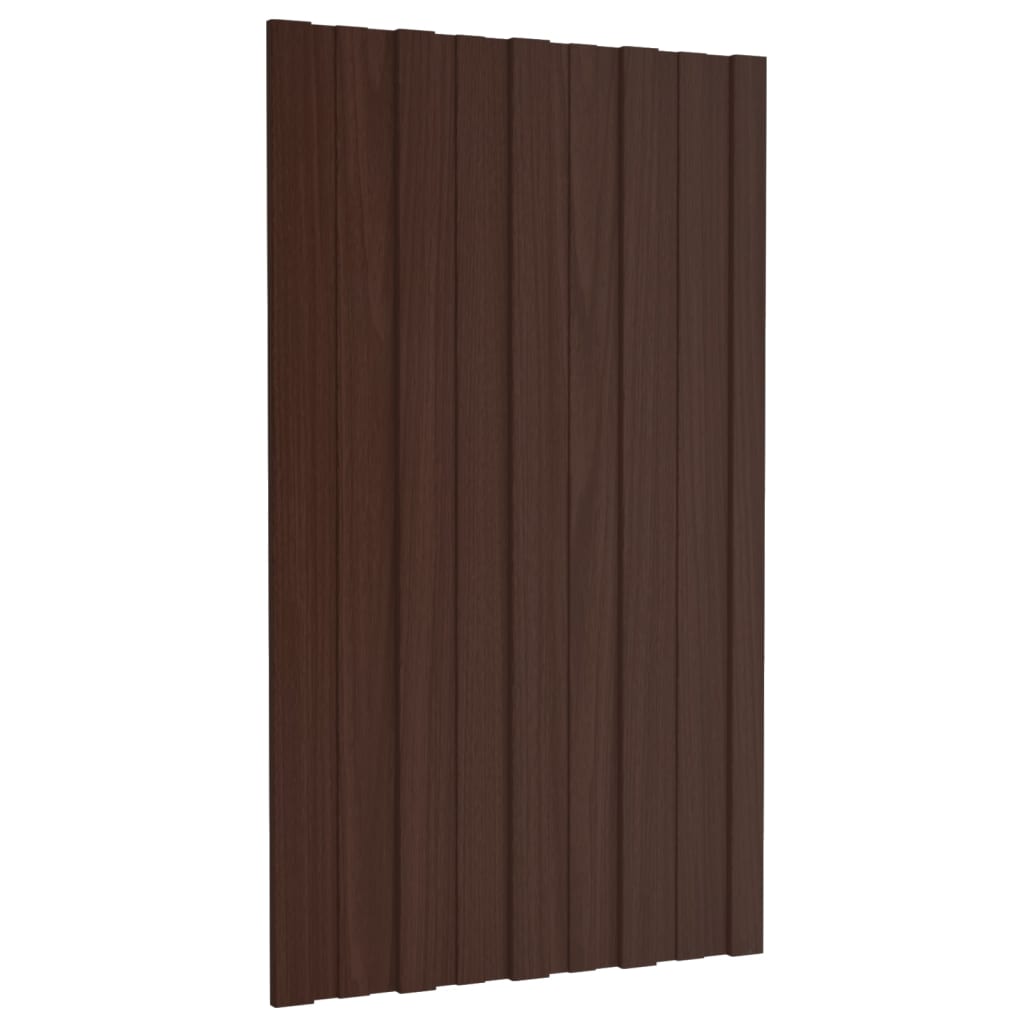 vidaXL Panneaux de toiture 12 pcs Acier galvanisé Marron 80x45 cm