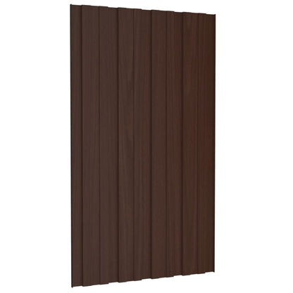 vidaXL Panneaux de toiture 12 pcs Acier galvanisé Marron 80x45 cm