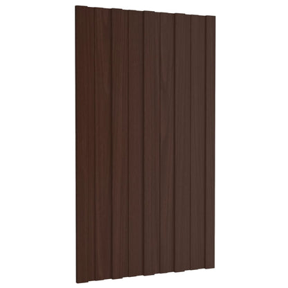 vidaXL Panneaux de toiture 36 pcs Acier galvanisé Marron 80x45 cm