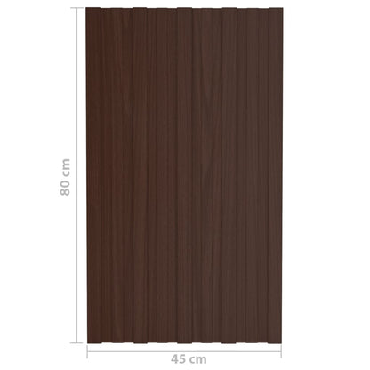 vidaXL Panneaux de toiture 36 pcs Acier galvanisé Marron 80x45 cm
