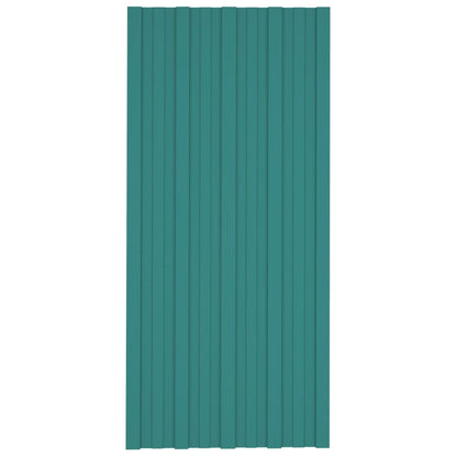 vidaXL Panneaux de toiture 12 pcs Acier galvanisé Vert 100x45 cm