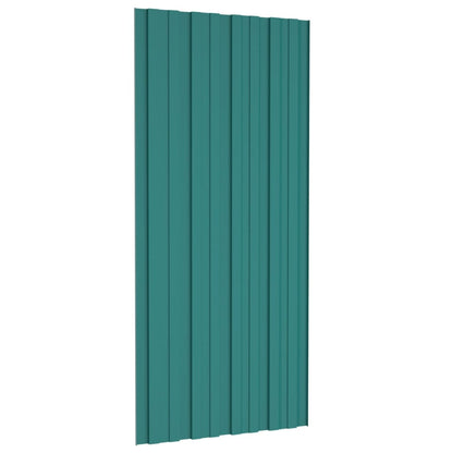 vidaXL Panneaux de toiture 12 pcs Acier galvanisé Vert 100x45 cm