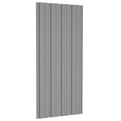 vidaXL Panneaux de toiture 12 pcs Acier galvanisé Gris 100x45 cm