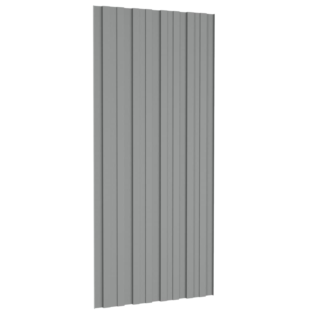 vidaXL Panneaux de toiture 36 pcs Acier galvanisé Gris 100x45 cm