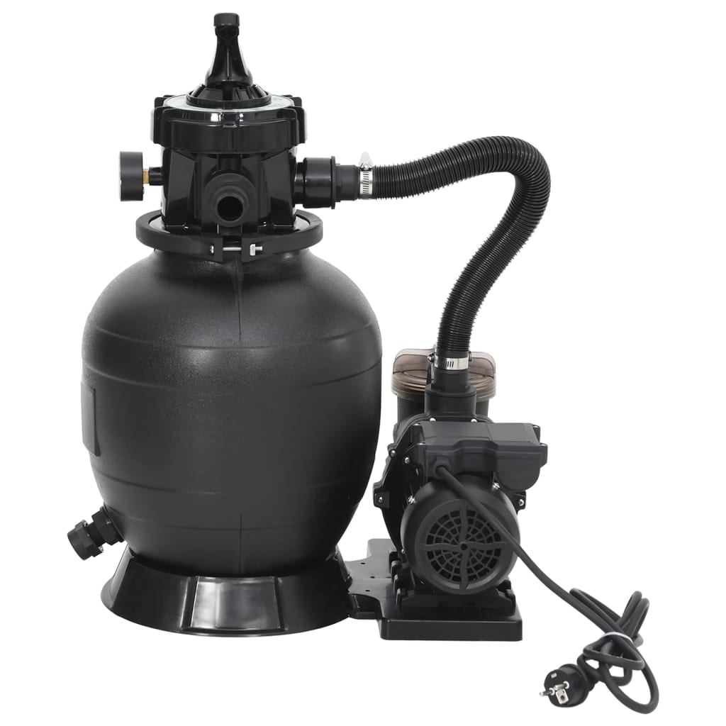 vidaXL Filtre à sable de piscine avec préfiltre noir