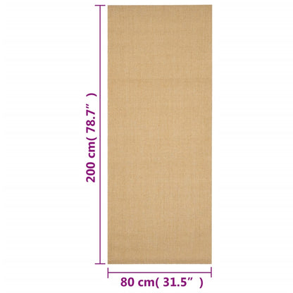 vidaXL Tapis Sisal naturel 80x200 cm