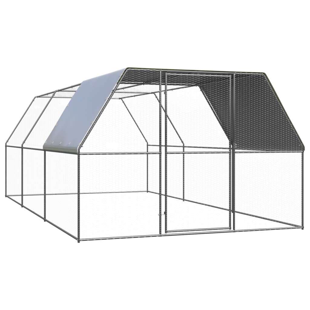 vidaXL Poulailler d'extérieur 3x6x2 m Acier galvanisé