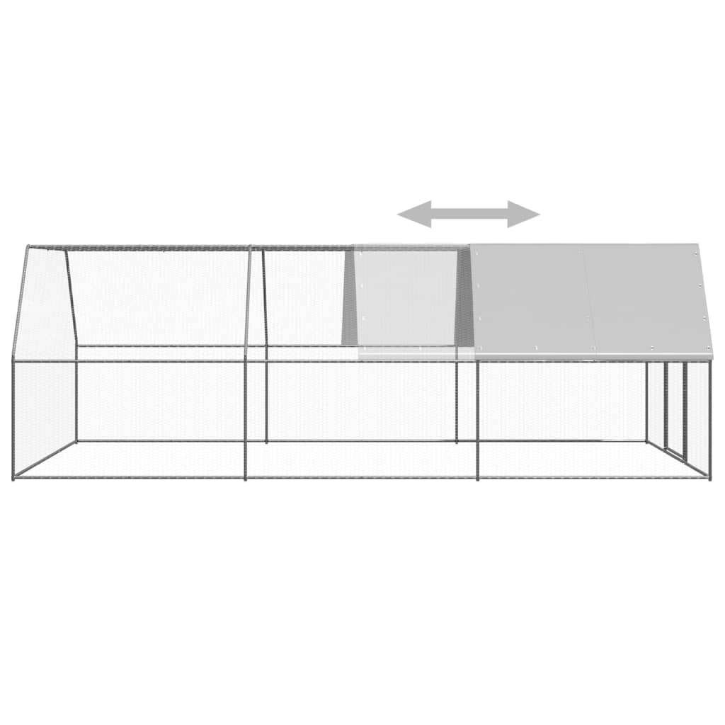 vidaXL Poulailler d'extérieur 3x6x2 m Acier galvanisé