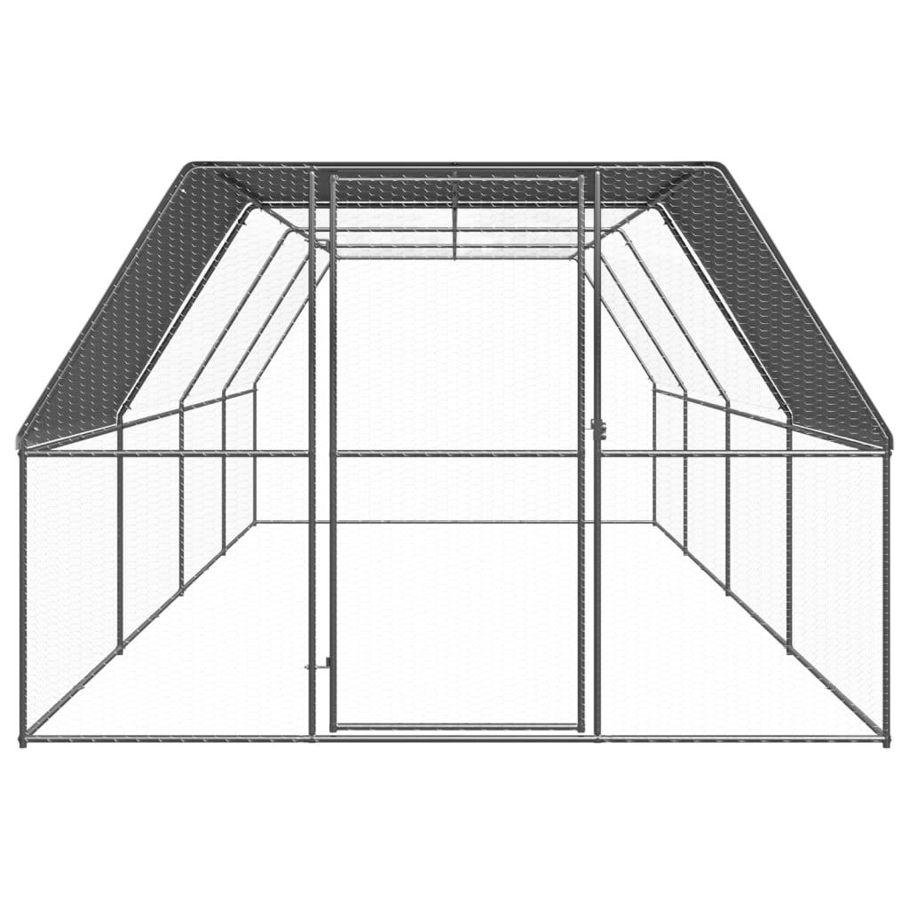 vidaXL Poulailler d'extérieur 3x8x2 m Acier galvanisé