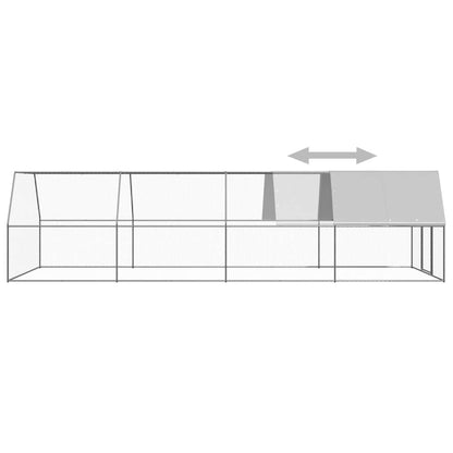 vidaXL Poulailler d'extérieur 3x8x2 m Acier galvanisé