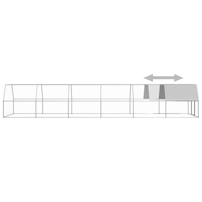 vidaXL Poulailler d'extérieur 3x12x2 m Acier galvanisé