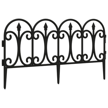 vidaXL Bordures de pelouse 17 pcs Noir 10 m PP