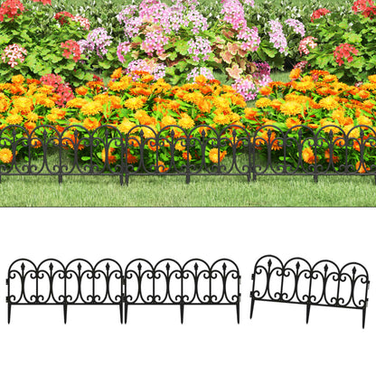 vidaXL Bordures de pelouse 17 pcs Noir 10 m PP