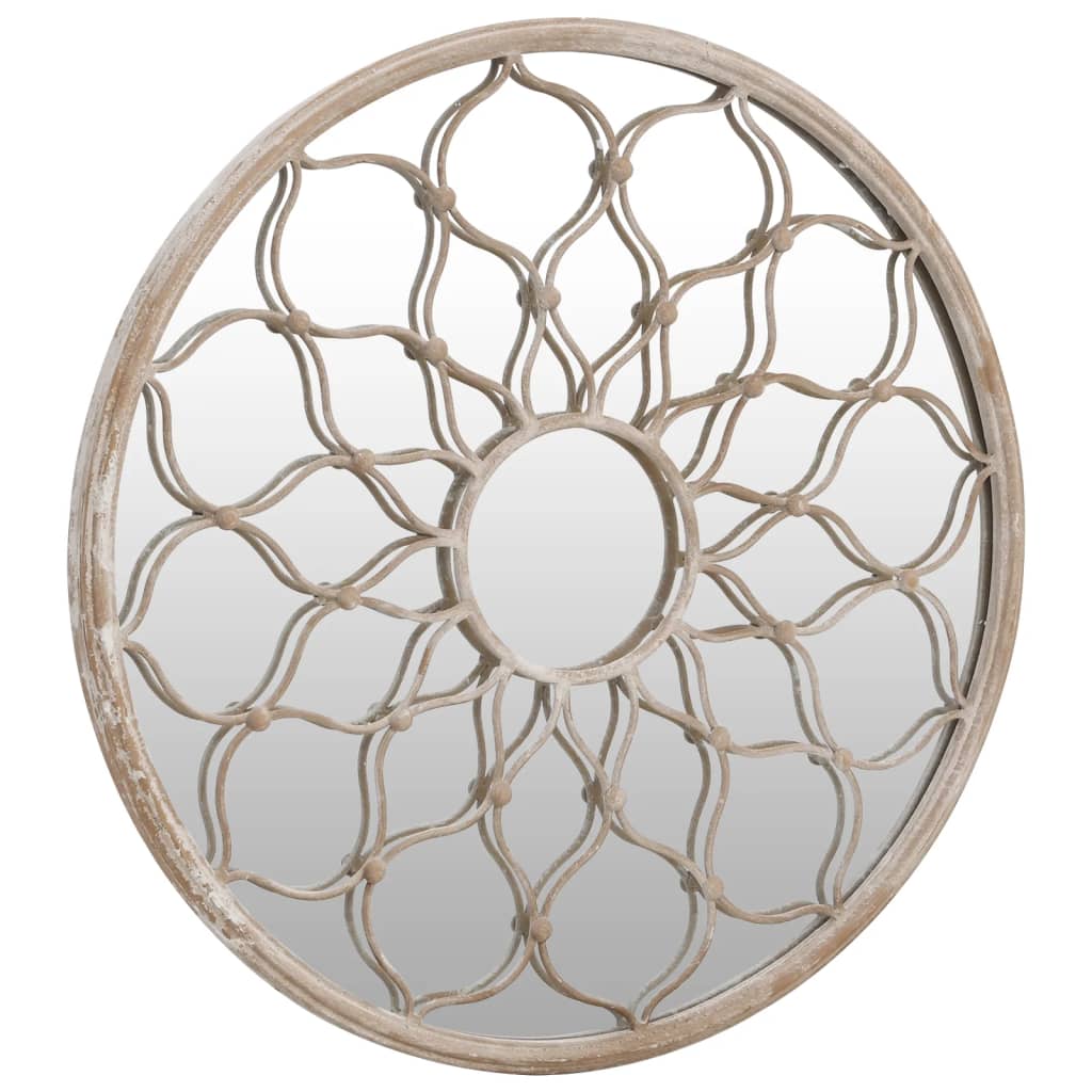 vidaXL Miroir de jardin Sable 60x3 cm Fer Rond utilisation extérieure