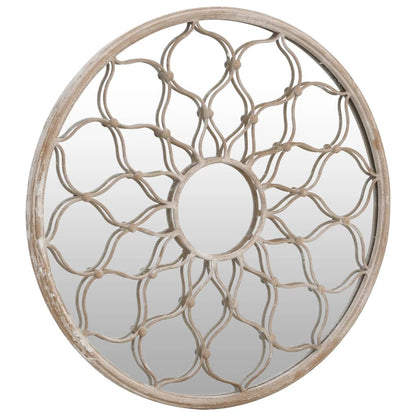 vidaXL Miroir de jardin Sable 60x3 cm Fer Rond utilisation extérieure