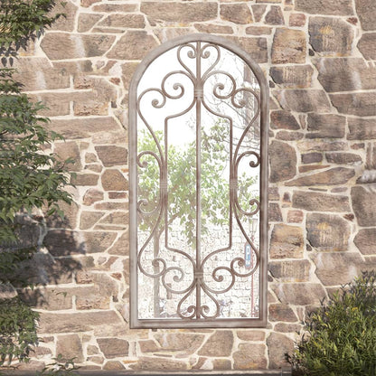 vidaXL Miroir de jardin Sable 100x45cm Fer pour utilisation extérieure