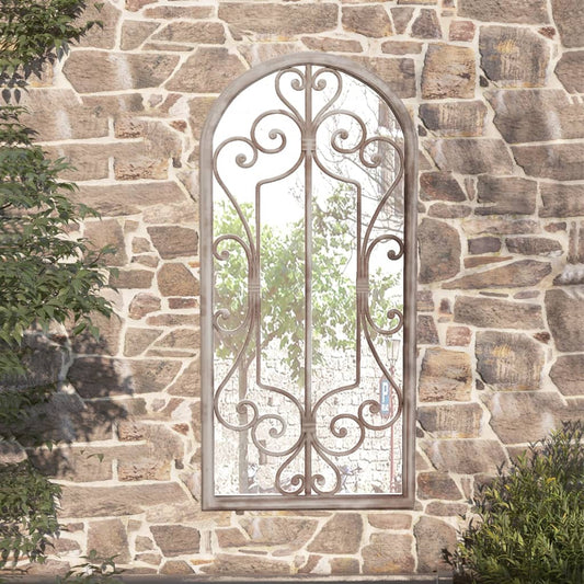 vidaXL Miroir de jardin Sable 100x45cm Fer pour utilisation extérieure
