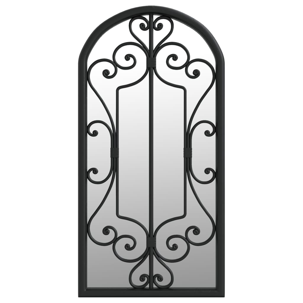vidaXL Miroir de jardin Noir 70x30 cm Fer pour utilisation extérieure