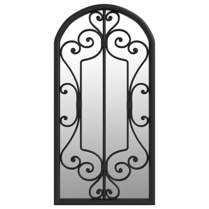 vidaXL Miroir de jardin Noir 70x30 cm Fer pour utilisation extérieure