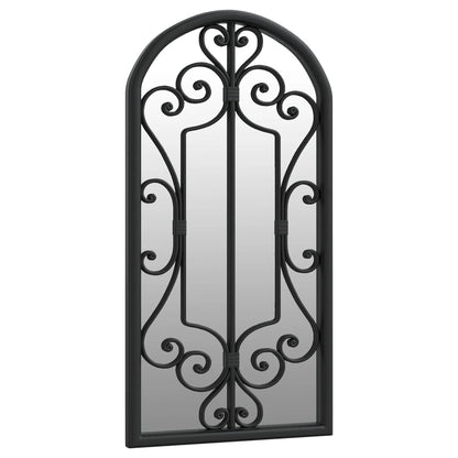 vidaXL Miroir de jardin Noir 70x30 cm Fer pour utilisation extérieure