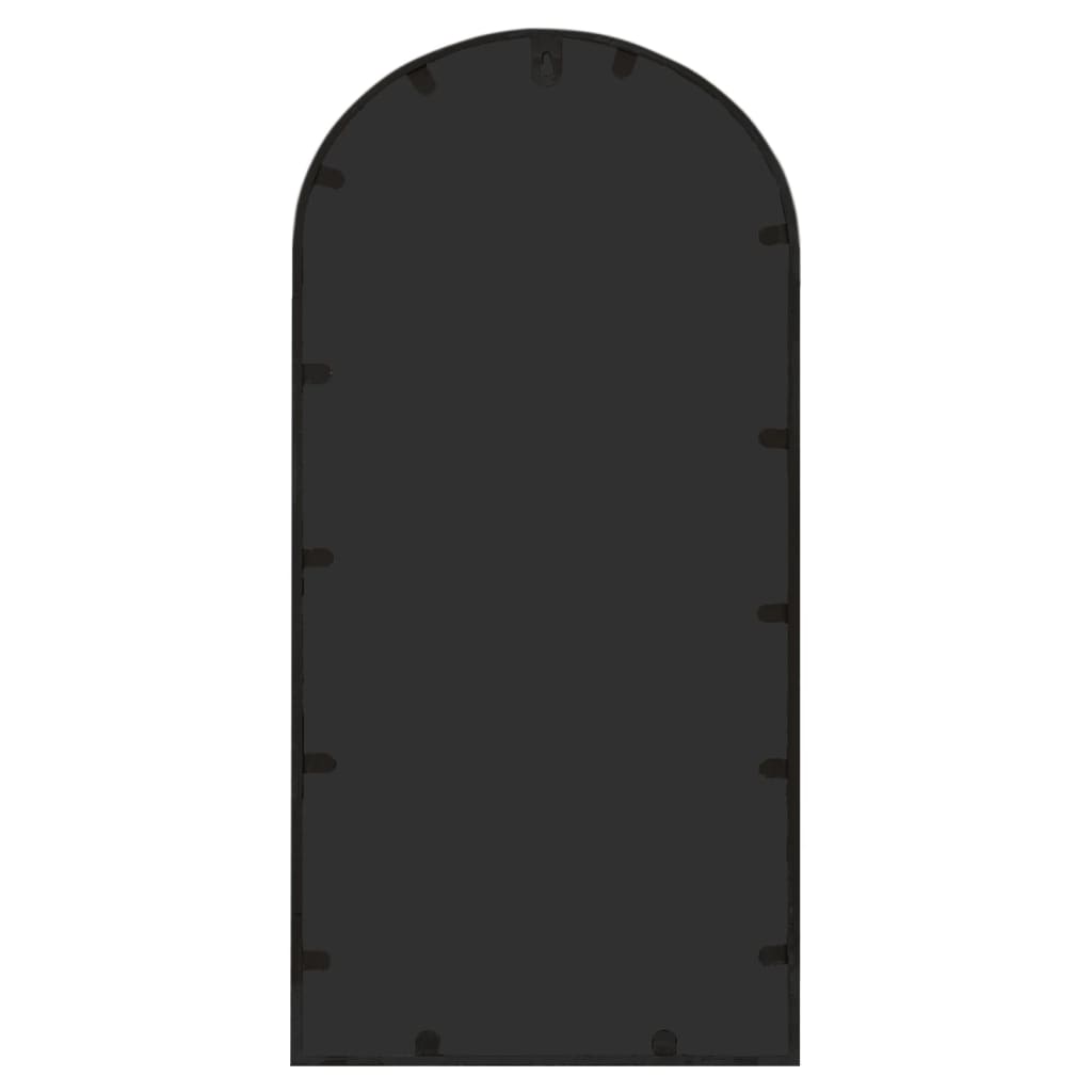 vidaXL Miroir de jardin Noir 70x30 cm Fer pour utilisation extérieure