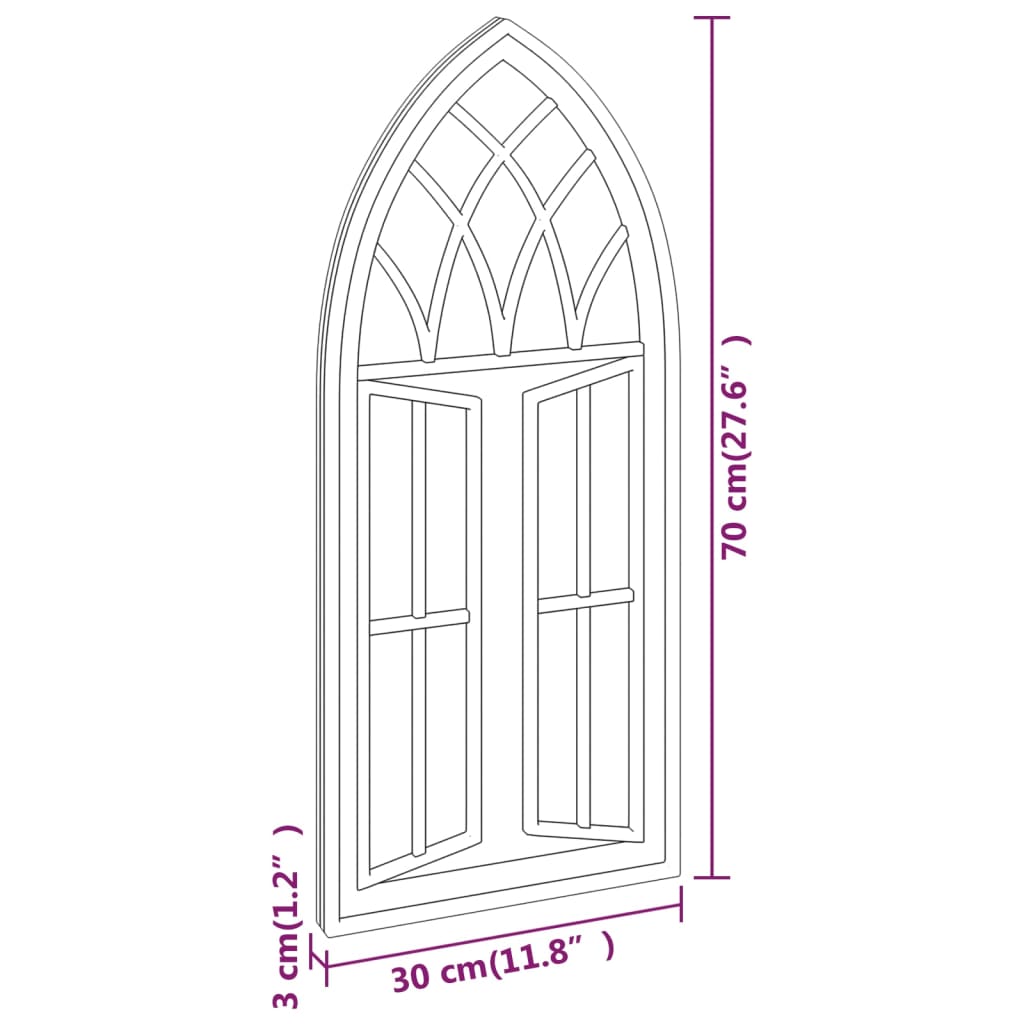 vidaXL Miroir Noir 70x30 cm Fer pour utilisation à l'intérieur