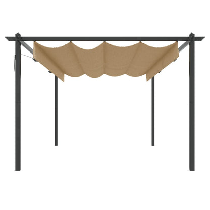 vidaXL Tonnelle de jardin avec toit rétractable 4x3 m Taupe