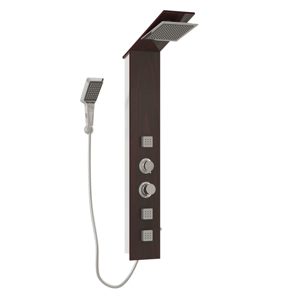 vidaXL Système de panneau de douche Verre Marron