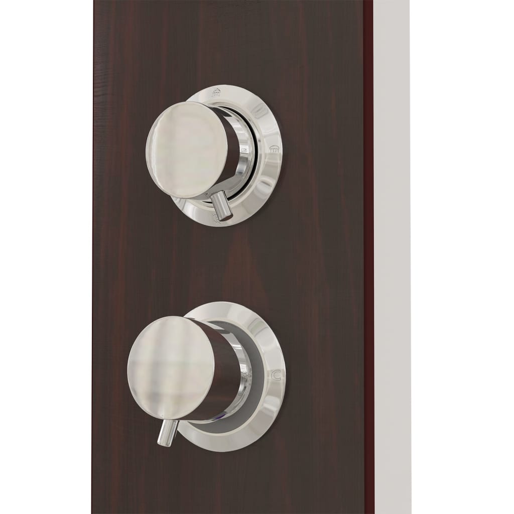 vidaXL Système de panneau de douche Verre Marron