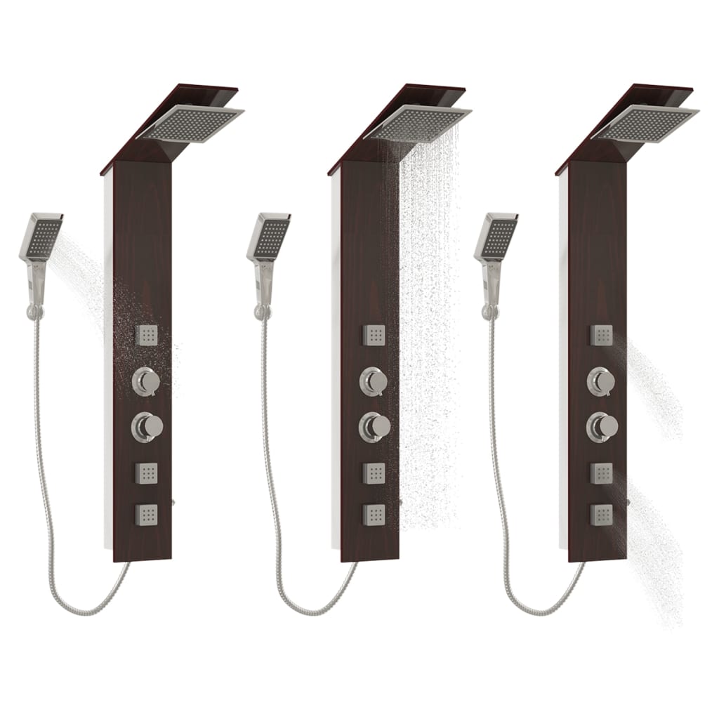 vidaXL Système de panneau de douche Verre Marron
