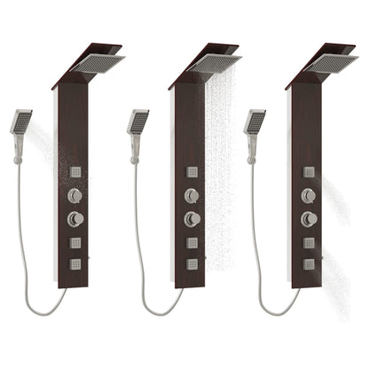 vidaXL Système de panneau de douche Verre Marron
