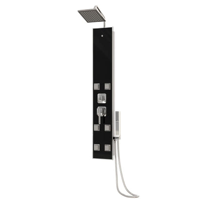 vidaXL Panneau de douche Verre 18x45,5x130 cm Noir