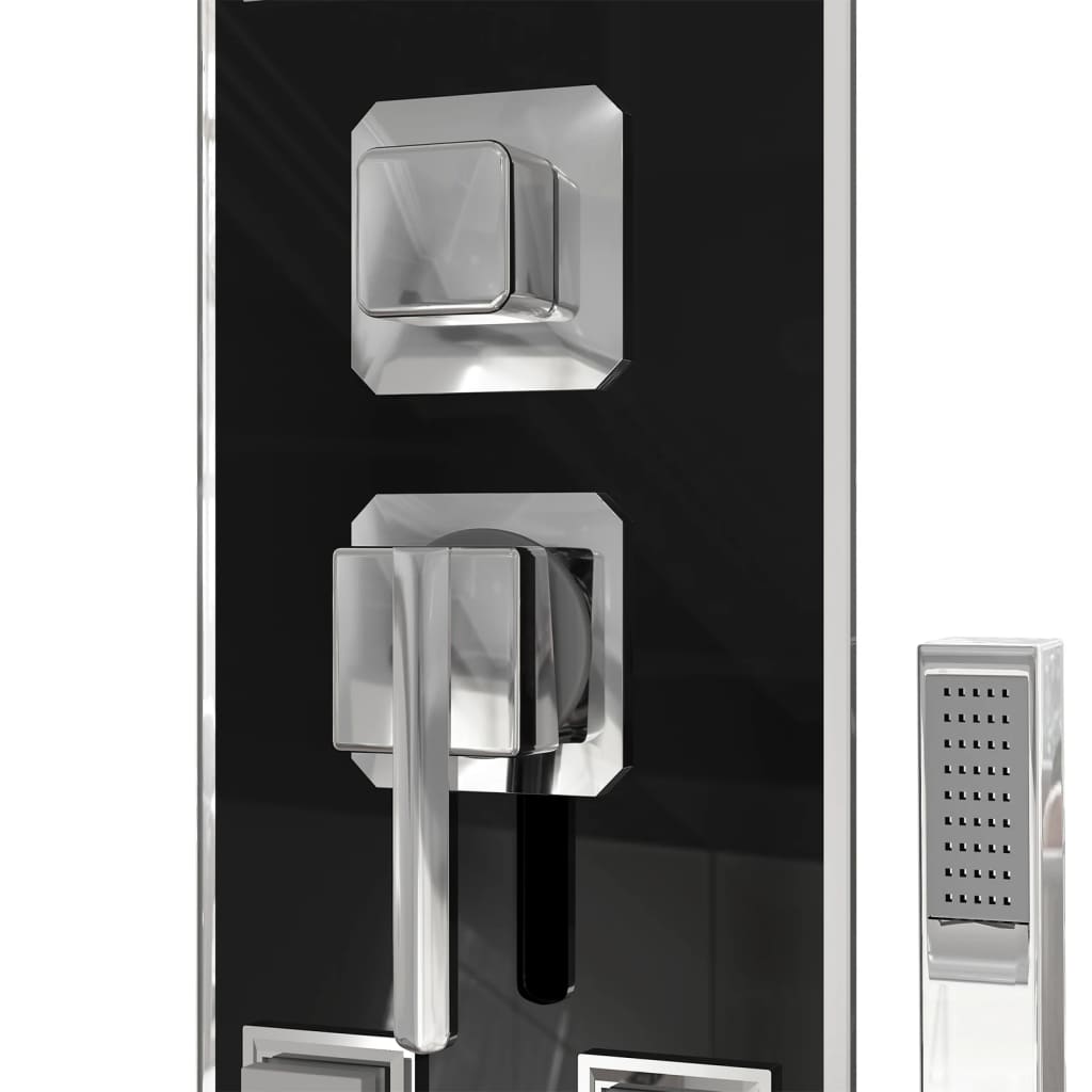vidaXL Panneau de douche Verre 18x45,5x130 cm Noir