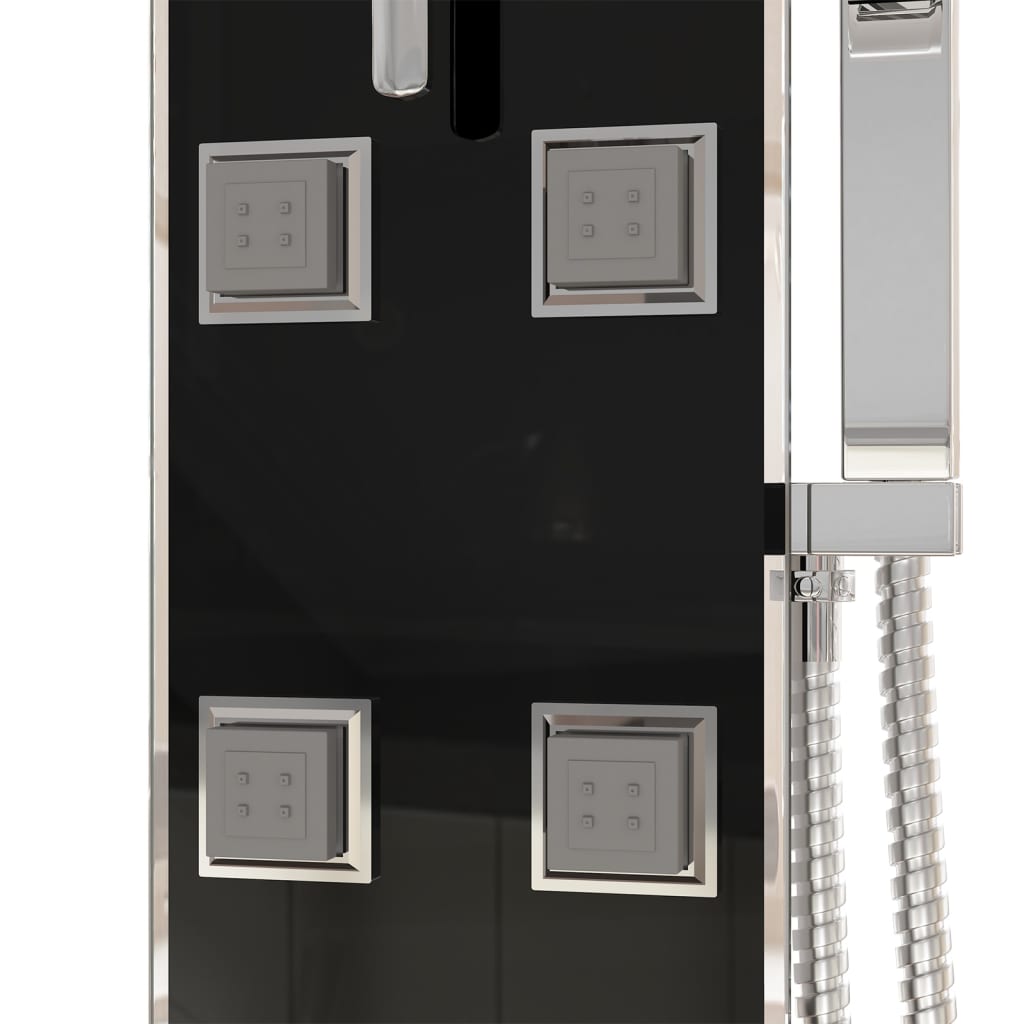 vidaXL Panneau de douche Verre 18x45,5x130 cm Noir