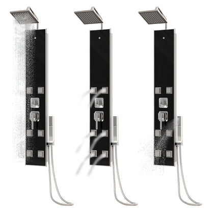 vidaXL Panneau de douche Verre 18x45,5x130 cm Noir