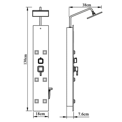 vidaXL Panneau de douche Verre 18x45,5x130 cm Noir