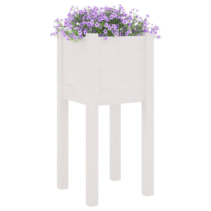 vidaXL Jardinières d'extérieur 2 pcs Blanc 31x31x70 cm Bois de pin