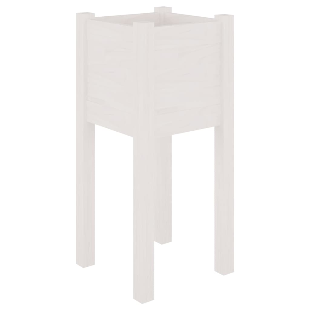vidaXL Jardinières d'extérieur 2 pcs Blanc 31x31x70 cm Bois de pin