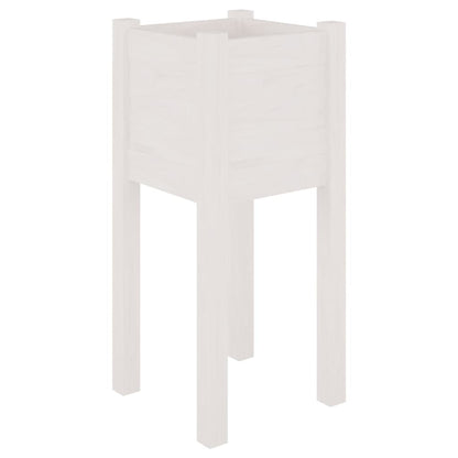 vidaXL Jardinières d'extérieur 2 pcs Blanc 31x31x70 cm Bois de pin
