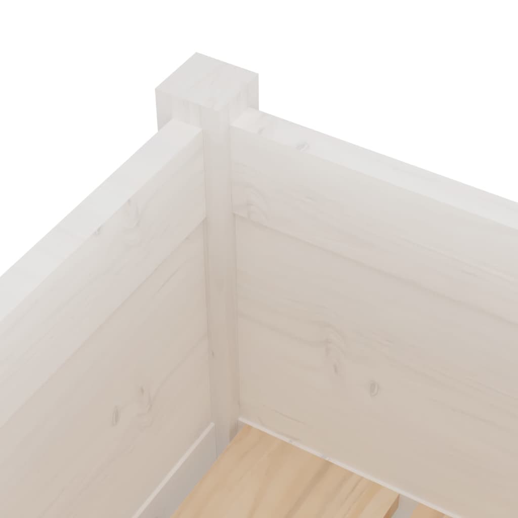 vidaXL Jardinières d'extérieur 2 pcs Blanc 31x31x70 cm Bois de pin