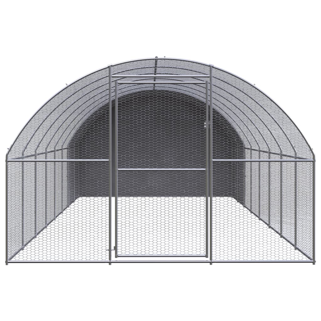 vidaXL Poulailler d'extérieur 3x8x2 m Acier galvanisé