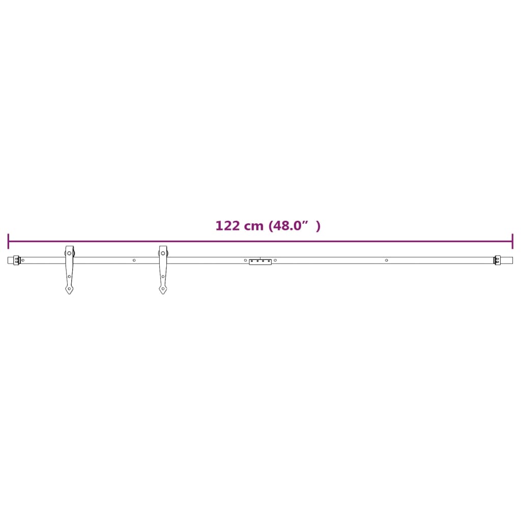 vidaXL Kit mini de porte d'armoire coulissante Acier au carbone 122 cm