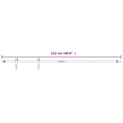 vidaXL Kit mini de porte d'armoire coulissante Acier au carbone 122 cm