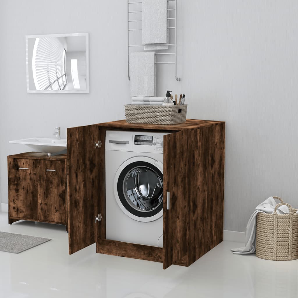 vidaXL Meuble pour machine à laver Chêne fumé 71x71,5x91,5 cm