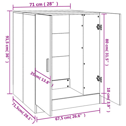 vidaXL Meuble pour machine à laver Chêne fumé 71x71,5x91,5 cm