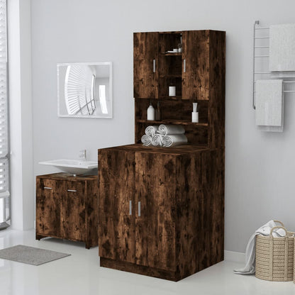 vidaXL Meuble pour machine à laver Chêne fumé 71x71,5x91,5 cm
