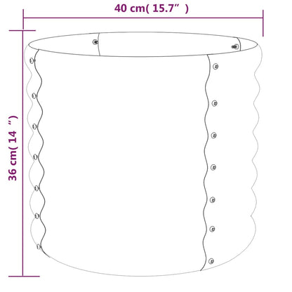 vidaXL Jardinière de jardin Acier enduit de poudre 40x40x36 cm Gris