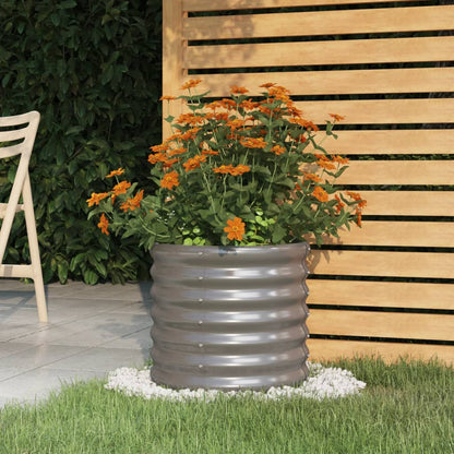 vidaXL Jardinière de jardin Acier enduit de poudre 40x40x36 cm Gris